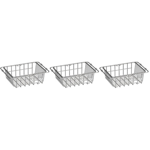 3Pcs Silver Stainless Steel Kitchen Dish Rack Expandable Drying Holder 2