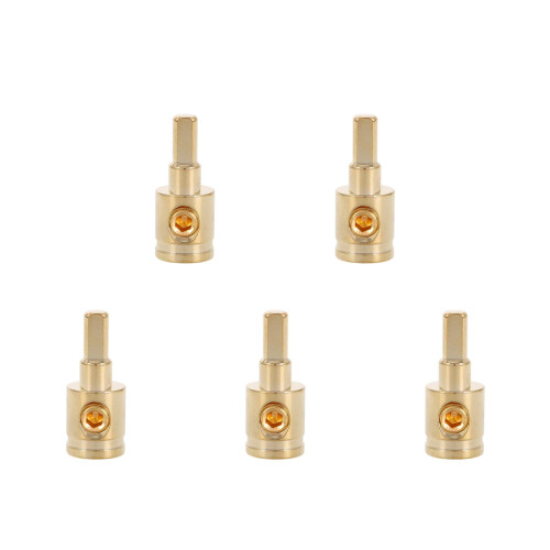 5Pcs Golden Brass Amp Input Adaptor Wire Connectors Kit for Home Use 1