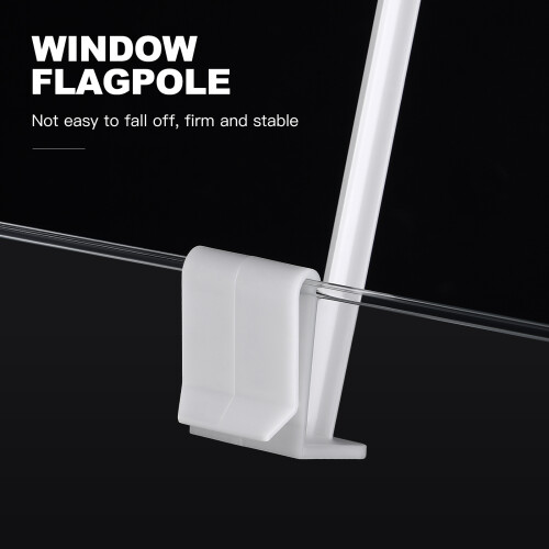 50Pcs Plastic Vehicle Flag Holders Car Window Mount Flags White