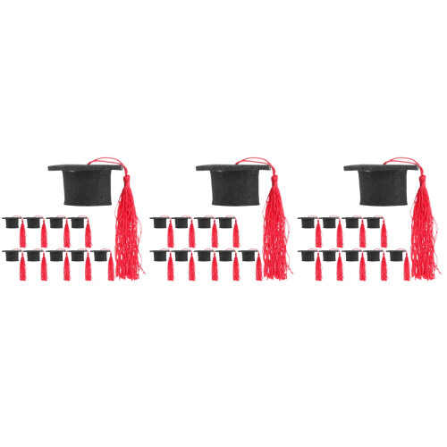 30Pièces Bouchons Chapeaux Rouges Mini Graduation Pour Bouteilles 2