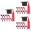 30Pièces Bouchons Chapeaux Rouges Mini Graduation Pour Bouteilles 5