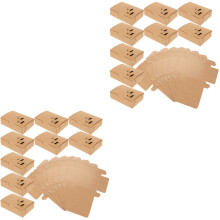 50Pcs Kraft Paper Food Packing Boxes Khaki Portable for Snacks & Sushi