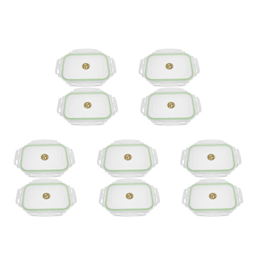 10Pcs Reusable Silver Plastic Rectangle Food Bowl Lids for Lunch Boxes 1