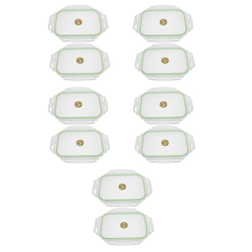 10Pcs Reusable Silver Plastic Rectangle Food Bowl Lids for Lunch Boxes 2
