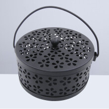 2Pcs Metal Hollow Holder Box Black with Carry Handle