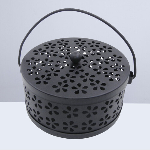 2Pcs Metal Hollow Holder Box Black with Carry Handle