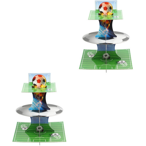 4Sets Multi-Layer Football Themed Cake Holder Cupcake Display Stand 1