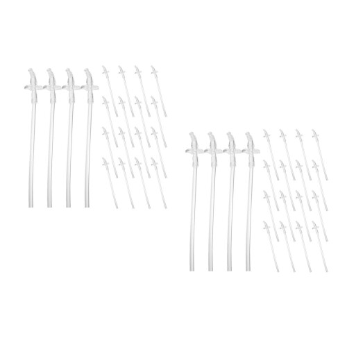 2Sets Long Reusable Silicone Straws Transparent Safe Infant Drinking 1