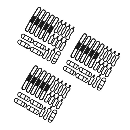 60Pcs Versatile Silicone Bike Light Mount Straps Elastic Black Bands 2