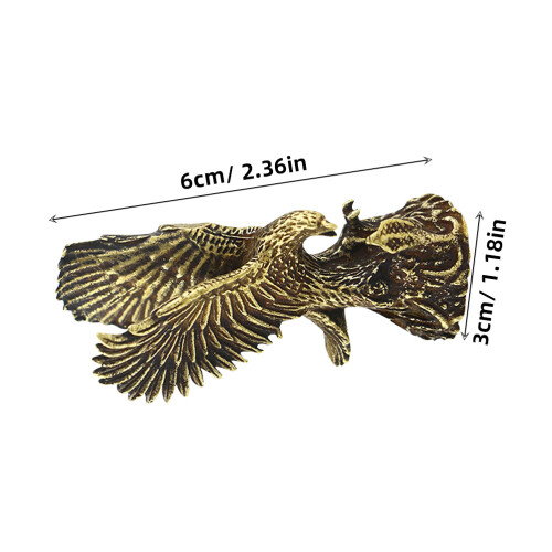 2Pcs Solid Brass Eagle Figurines Vintage Style Coffee Decor Sculptures 1