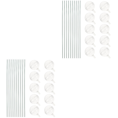 20Sets Transparent Chocolate Ball Cup Holders with Wire Stems for DIY 2