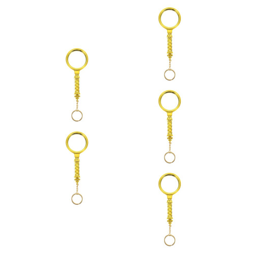 5Pcs Golden ABS Handheld Magnifiers for Clear Reading and Craft Work 1