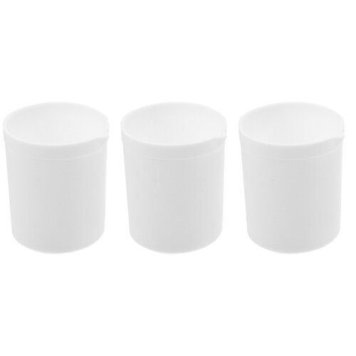 3Pcs White Portable Chemistry Mug Beaker Plastic Lab Cups 2
