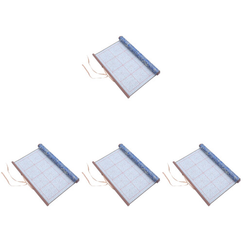 4Pcs Compact Blue Calligraphy Practice Cloth Reusable Household Mat 1