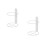 2Sets White Metal Wall Holder Single Rack for Kitchen Bar 2