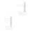 2Sets White Metal Wall Holder Single Rack for Kitchen Bar 3