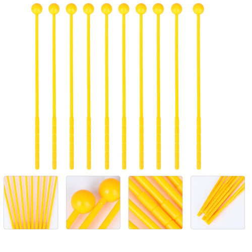 48Pcs Yellow Plastic Drumsticks Kids Drum Hammer Teaching Aid Toy 2
