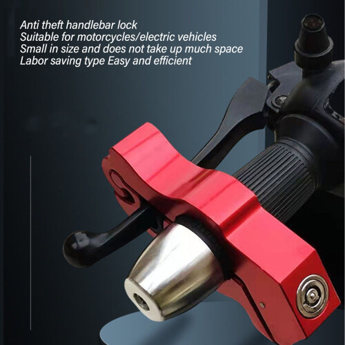 Red Lock for Motorcycle Handlebars, Alloy 1