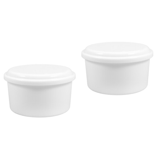 2Pcs White ABS Ice Mold for Storage Reusable Ice Cube Tray with Lid 2