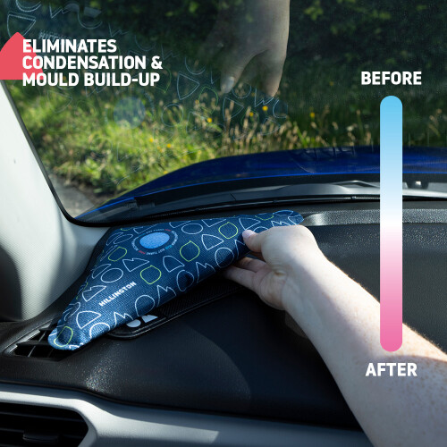 Reusable Triangle Car Dehumidifier Bags x2 Blue 2