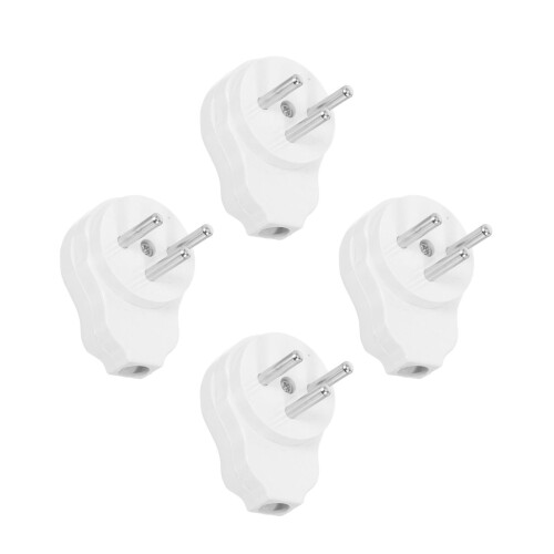4Pcs White Male Electrical Plug 16A Pc Copper Repair Replacement Ends 1