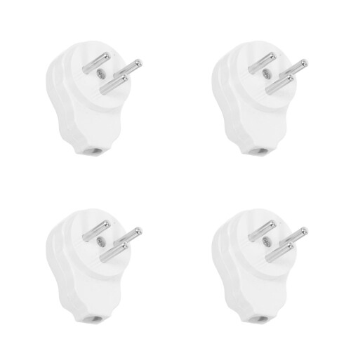 4Pcs White Male Electrical Plug 16A Pc Copper Repair Replacement Ends 2
