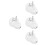 4Pcs White Male Electrical Plug 16A Pc Copper Repair Replacement Ends 5