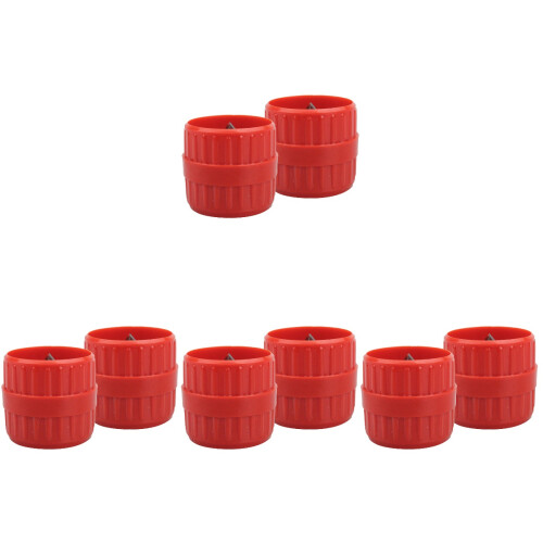 8Pcs Spring Steel Copper PVC Pipe Deburring Tool Red 1