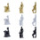 Hars man en hond standbeeld voor thuis desktop plank-Wit BY25091 2