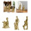 Hars man en hond standbeeld voor thuis desktop plank-Wit BY25091 3