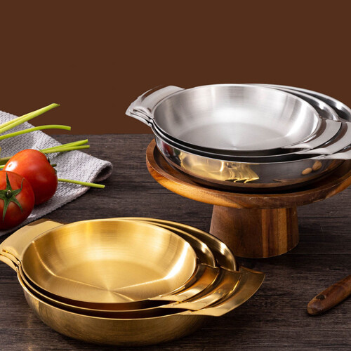 5Pcs Golden Multi-Use Cooking Pan Double Handle Kitchen Hot Pot 2