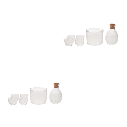 12Pièces Ensemble Verre Martelé Saké Pour Usage Familial Transparent 1