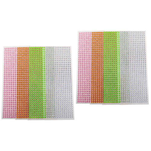 8Feuilles Décorations Gems Autoadhésives En Couleurs Variées 2