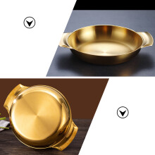 4Pcs Golden Stainless Steel Cooking Pot Double Handle for Home Kitchen