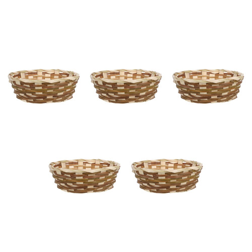 5Pcs Khaki Basket for Fruit Vegetable Storage and Serving Tray 1