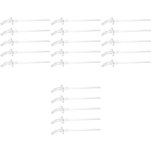 20Sets Reusable Liquid Silicone Straws Transparent Dishwasher Safe 1