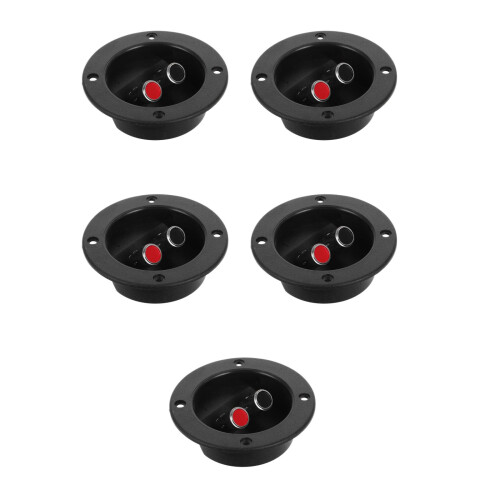 5Pcs Heavy-Duty Speaker Binding Post Terminal Cup Kit Black 1