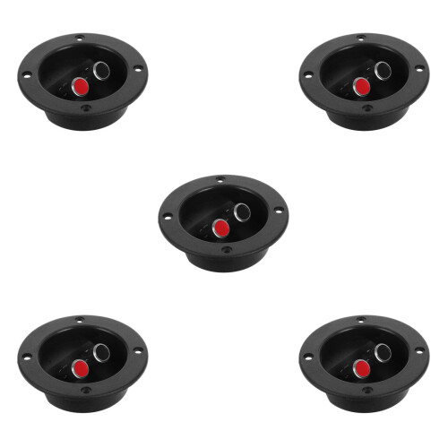 5Pcs Heavy-Duty Speaker Binding Post Terminal Cup Kit Black 2