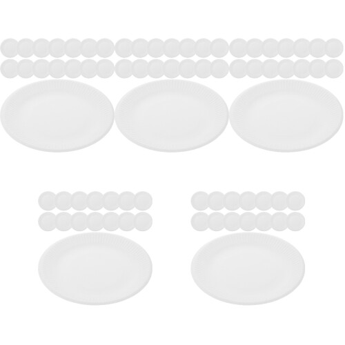250Pièces Assiettes Jetables Papier Blanche Pour Buffet 1