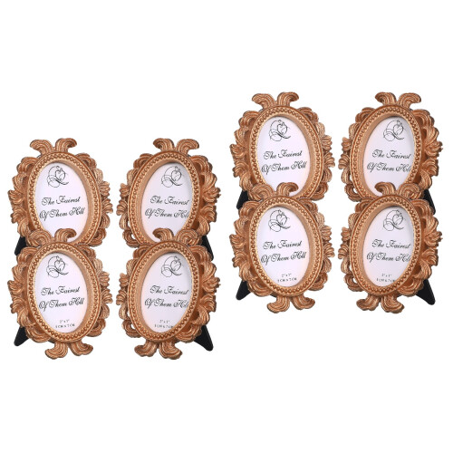 8Pcs Small Multi Color Vintage Photo Frames Resin Mini Display Frames 2