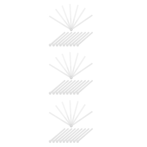 30Pcs White Handheld Folding Fan Frames Plastic for DIY Craft Making 1
