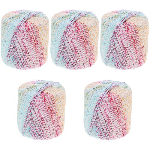 5Rolls Multi Gradient Cotton Yarn Thick Soft Yarn for Knitting Clothes 1