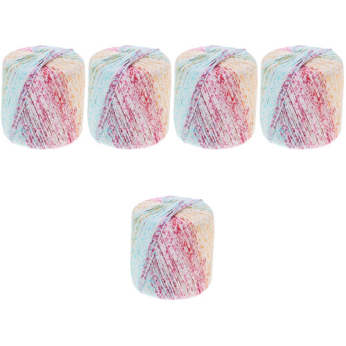 5Rolls Multi Gradient Cotton Yarn Thick Soft Yarn for Knitting Clothes 2