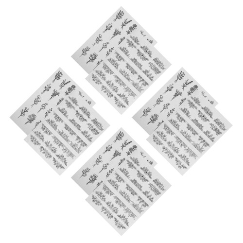 8Sheets Creative Black Water Soluble Sashiko Embroidery Templates 2