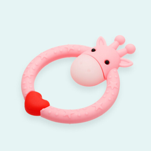 5Baby Teeth Stick Pink Silicone Teether Durable Safe Toy 2