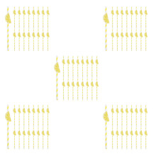 200Pcs Vibrant Lemon Paper Straws Summer Party Drinking Straws