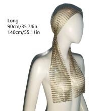 Stylish Crystal Embellished Fishnets Scarf Unique-Silver 90cm