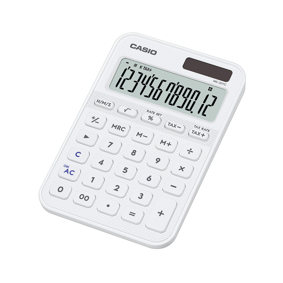 Casio Ms-20Yc Mini Desk Calculator Ms-20Yc-We-W-Ep White