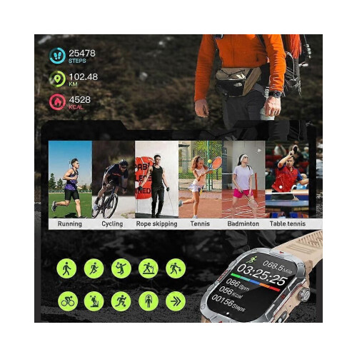 Ρολόι Bluetooth C40 Pro για υπαίθριες αθλητικές δραστηριότητες με οθόνη TFT 2,19 ιντσ 2