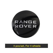 (Nero) 4 adesivi in metallo da 56 mm per copricerchi auto, accessori Land Rover Range Rover